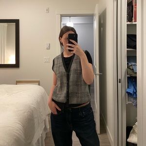 Gray Plaid Vest